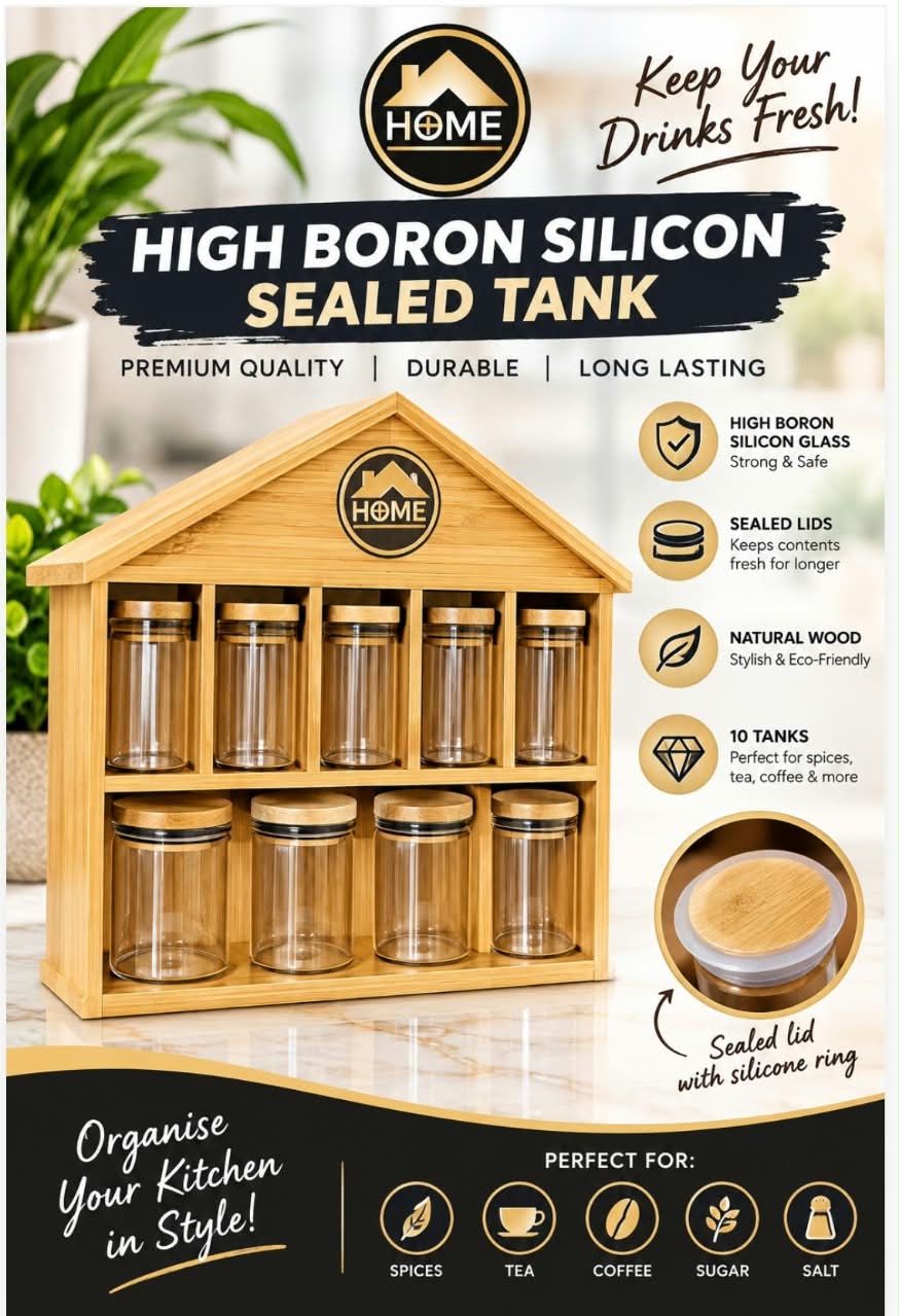 High Boron Sealed Spice Jars with Stand